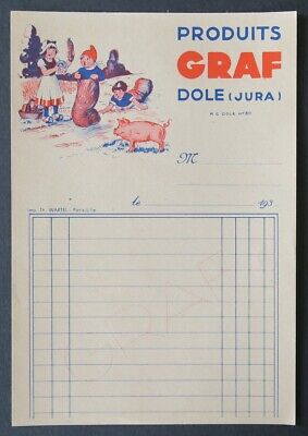 Facturette JURA DOLE 1930 Crème de gruyère GRAF balançoire illustrée 69 