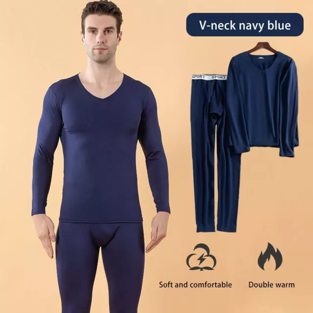 Intimo Uomo Al Sedere Leggings Maniche Lunghe Pigiama Termico Top Pantaloni Suit