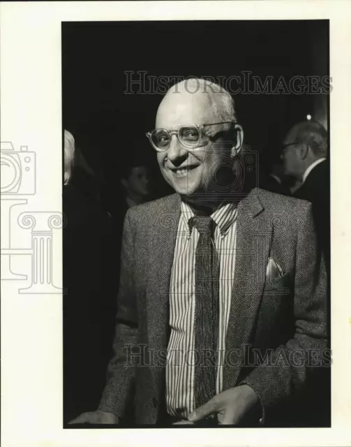 1985 Press Photo George Christy, Hollywood Reporter at party - hca79417