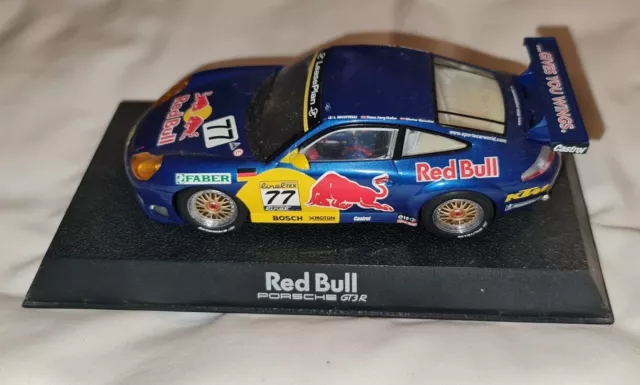 Rare Scalextric C2275 1/32 Porsche 911 GT3R Red Bull Slot Car Blue No. 77