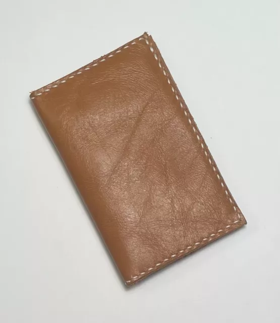 Brand New premium handmade slim full grain leather bifold wallet men.