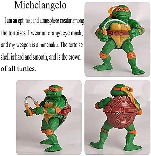 6Pcs Teenage Mutant Ninja Turtles TMNT Action Figures Collection Toys Set 4.5 in 3