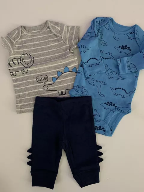 Carters Baby Boys Bodysuits Pants Set Size NB 3 6 9 12 18 Months Blue Dinosaur