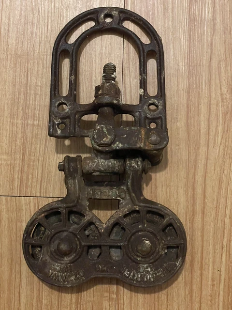 Vintage Cast Iron J. E. Porter Co. Barn Door Roller Ottawa ILL