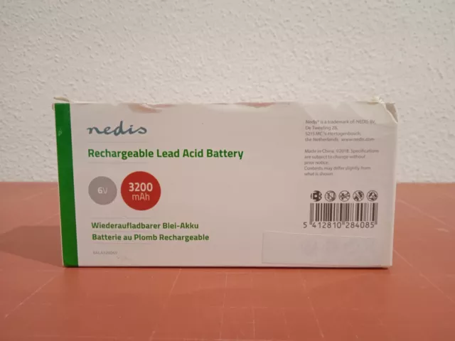 Nedis - Blei-Akku - Wiederaufladbarer 6V 3200mAh _0.7_5