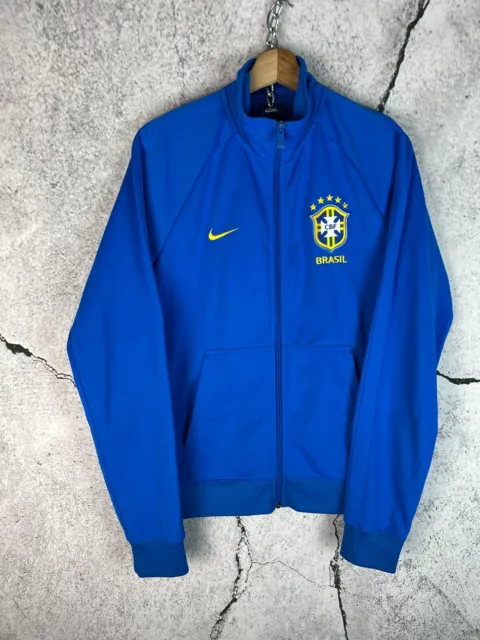 Brazil Jacket Black Full Zip Football Soccer Mens Track Nike Size