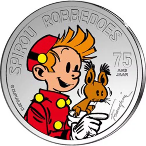 Belgica 5 Euro Plata Proof 2013 Spirou Color Folder