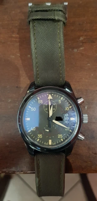 Orologio Da Polso Uomo Cronografo Al Quarzo 44Mm Cinturino Nuovo