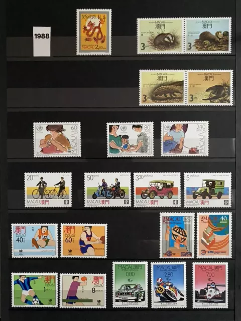 Macao1988 Timbres neufs année complete ( avec gomme originale et pochette)MACAU