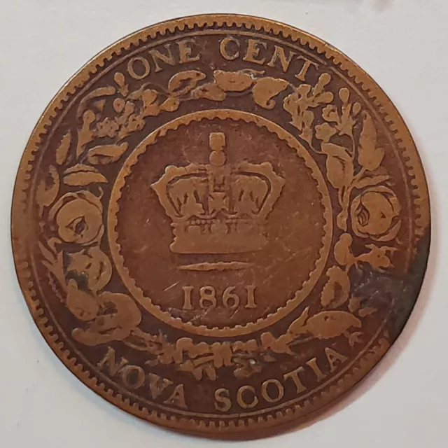 1861 Nova Scotia SR 1 one cent large penny - COMBINED SHIPPING - NS-003