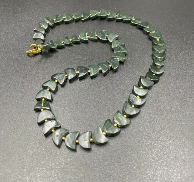 old antique Pyu period  green jade beads