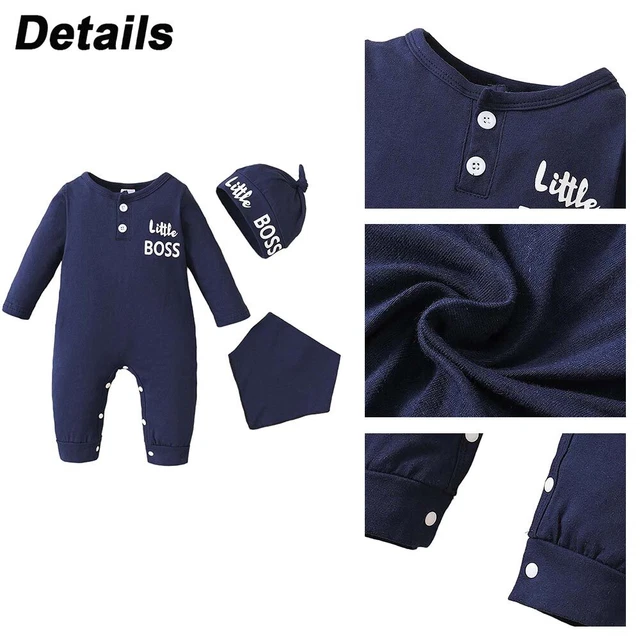 Abiti boss lettiera neonato bambini neonato tuta body set vestiti 3 pezzi 12