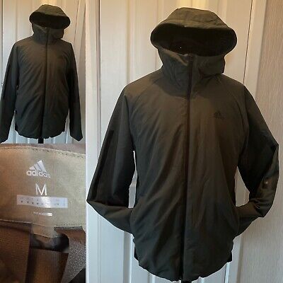 Adidas Olive green Padded hooded Jacket mens size medium