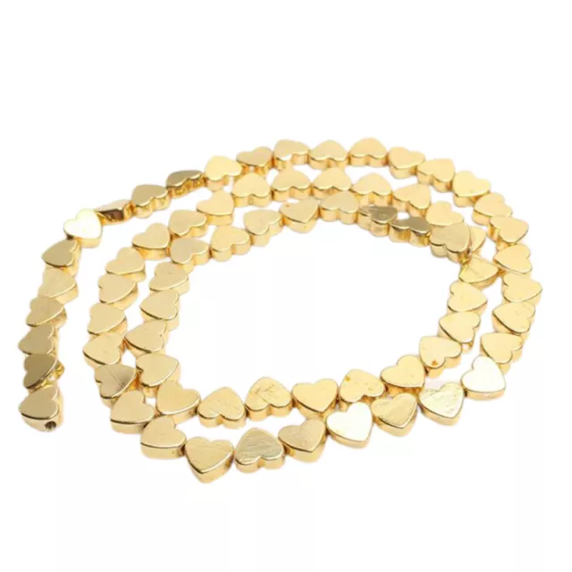 70 Pcs Golden Peach Heart-Shaped Spacer Beads Loose Bead DIY Necklace Bracel-wf 2