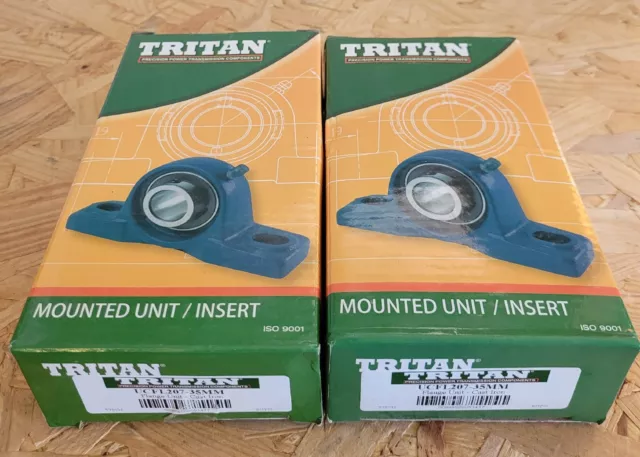 Tritan Flange Unit Cast Iron Pair New Old Stock Bearings UCFL207-35mm