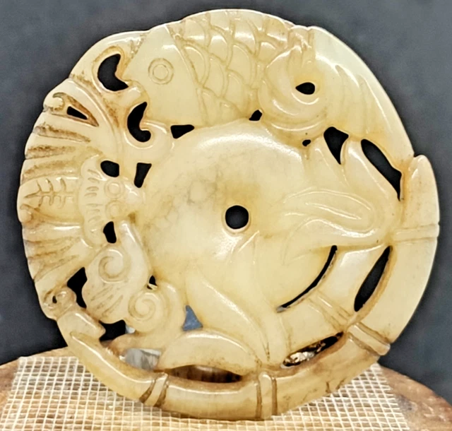 Pendentif Ancien Poisson En Plaqué Or - 18x13 Mm - Avec Chaîne Plaqué Or 56 Cm - Occasion