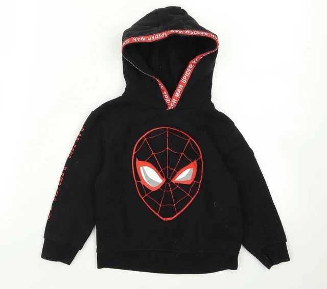 Spiderman Girls Black  Cotton Pullover Hoodie Size 3 Years