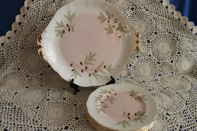 Royal Albert 'Braemar' cake plate & 5 side plates