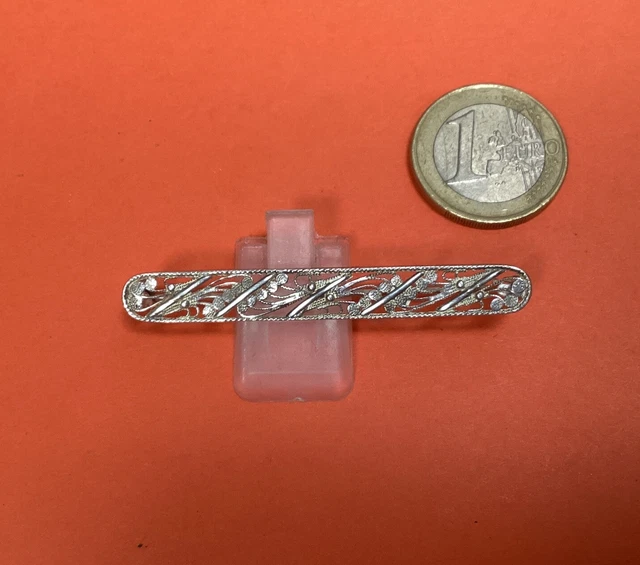 Superbe Broche Vintage En Argent Filigrané - Poinçon 800