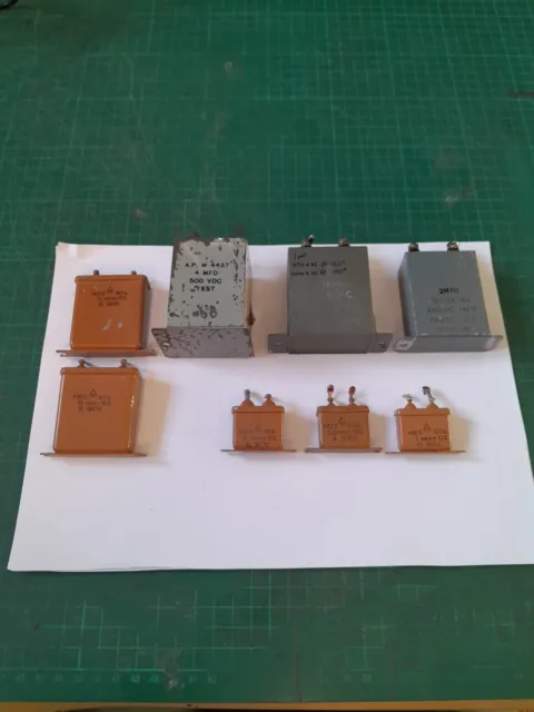 Vintage Valve Radio Amplifier Capacitors Job Lot of 8 Tested