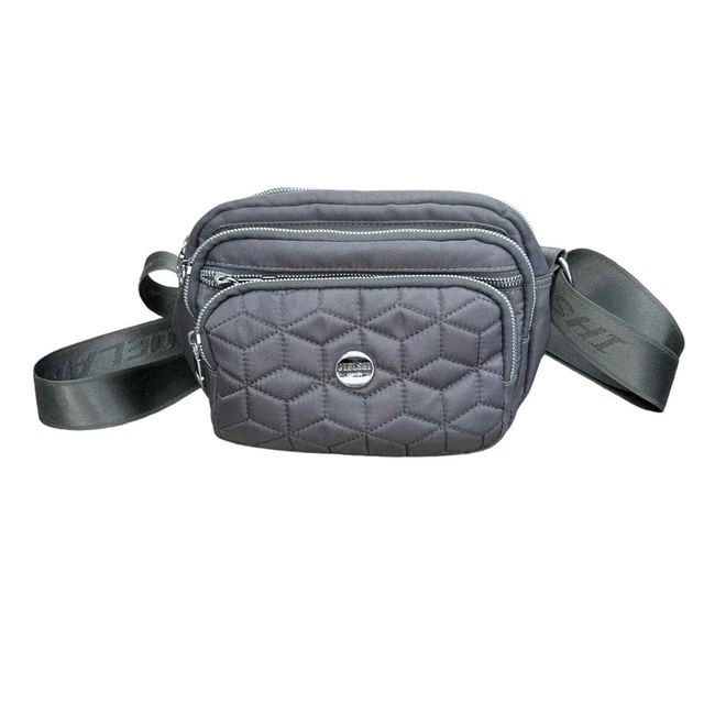 Jielshi Belt Bag Womens Fanny Pack Waist Bag Quilted Pockets Nylon Gray