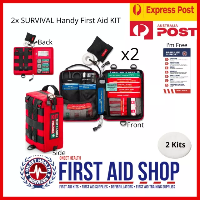 2X HANDY First Aid KIT - car, handbag, luggage, school bag, sports bag