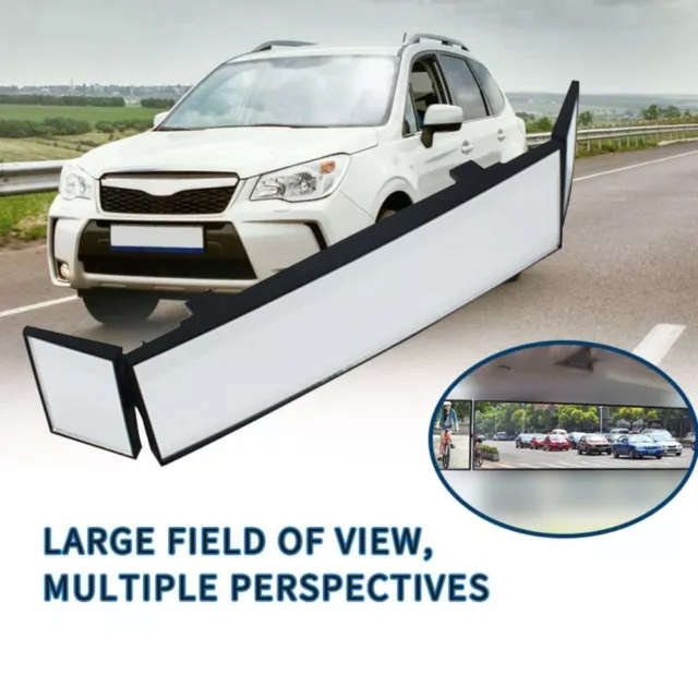 Tri-Fold Wide Angle Curved Surface Mirror  Car Interior