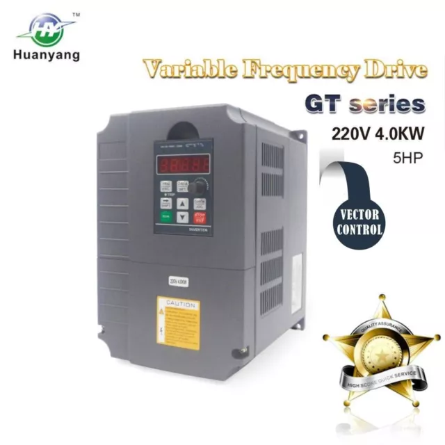 HUANYANG Vector  Control CNC VFD Variable Frequency Drive Inverter,4kW 5HP 220V