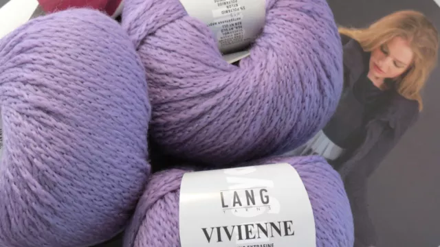 700 g Vivienne Lang Yarns Wolle Merino Lana Fb 107 helles Lila extra weich LUXUS