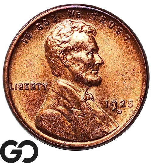 1925-D Lincoln Cent Wheat Penny, RED, Nice Superb Gem BU++ RD ** Free Shipping!