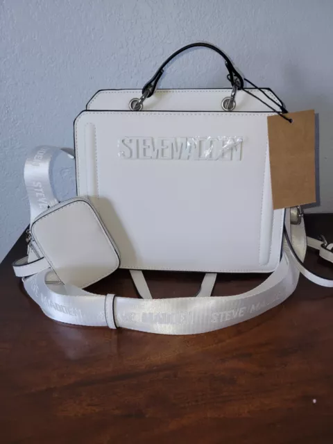 New Steve Madden Bevelyn Satchel Crossbody Bag White Tik Tok Authentic