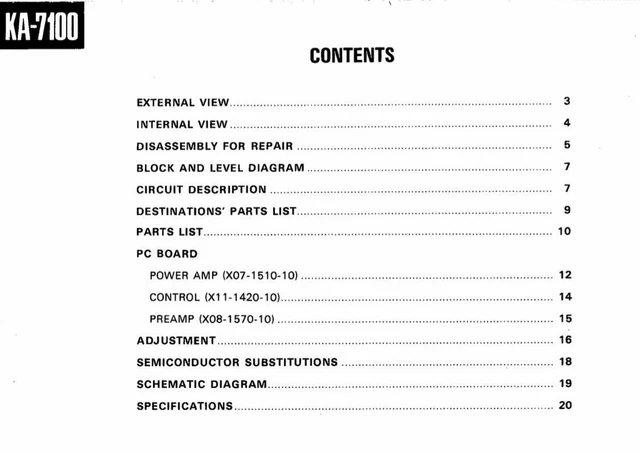 KENWOOD KA-7100, KA-8006 Schematic Diagram Service Circuit Diagram ...