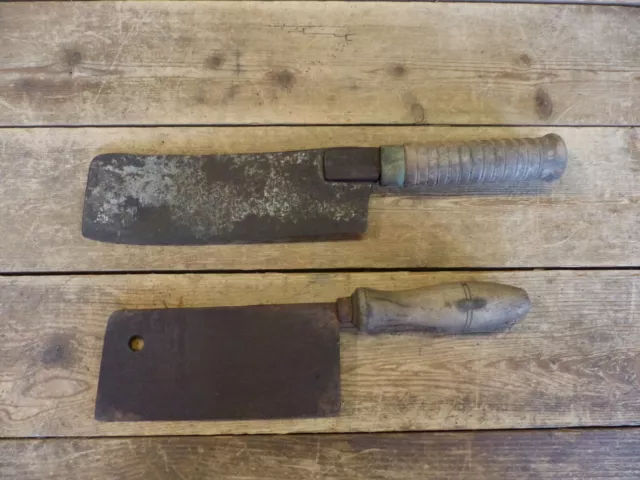 2x altes Küchenbeil Hackmesser Hackbeil Fleischerbeil Messer