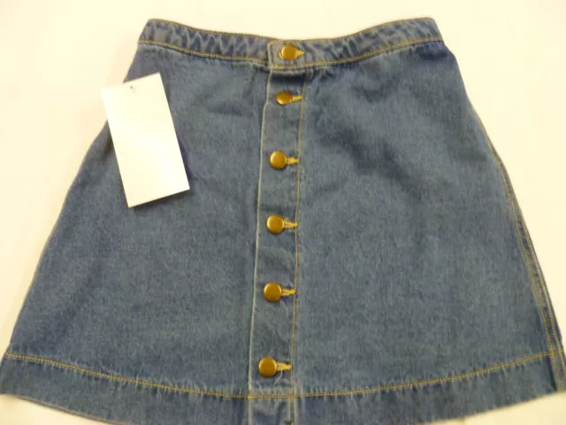 American Apparel Denim Button Skirt, Small