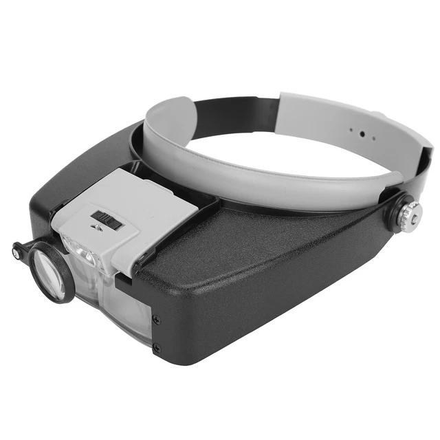 LED Head Mount Glasses Magnifier Battery Powered Magnifying Glass Per La Let DB3