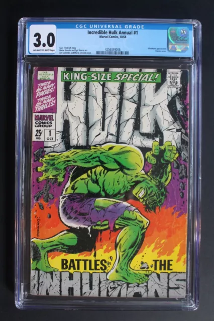 Incredible Hulk Annual #1 vs INHUMANS 1968 classic STERANKO League Evil CGC 3.0