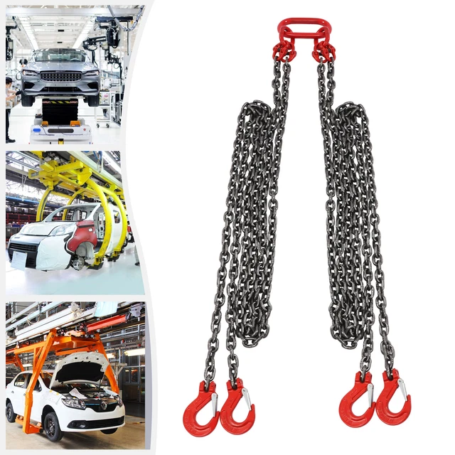 LIFTING CHAIN SLING Engine Hoist Lift Chain G80 Alloy Steel 4 Leg Grab