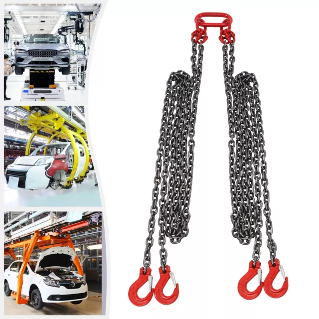 TBvechi Chain Sling 10' 4 Legs with Sling Hooks Grade5ton Lifting Chain Sling