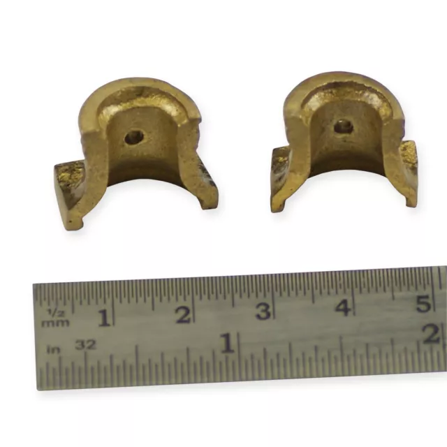 2x Clock decoration brass feet finials parts case clockmakers spares ornamental 3