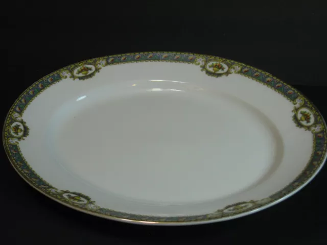 Antique B & C L Bernardaud & Co Limoges France Serving Oval Platter15" Blue Gold 3