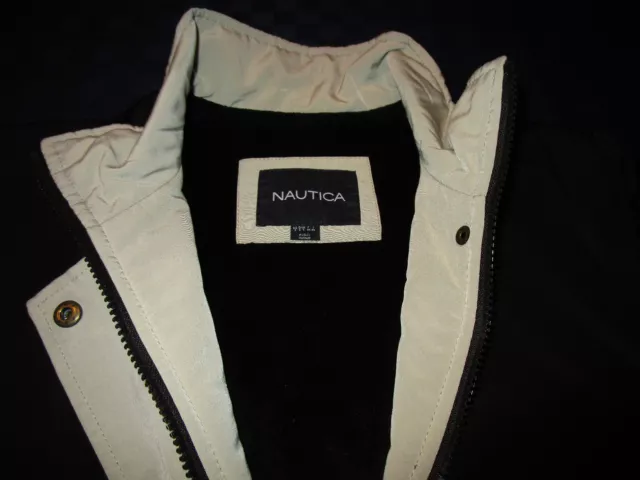 New $150 Nautica Womens Fleece Lined Zip Front Midweight Coat Black Small