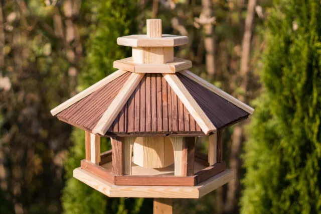 Vogelhaus aus Holz, Vogelfutterhaus, Futterstation mit Silo, Vogelhäushen,KL