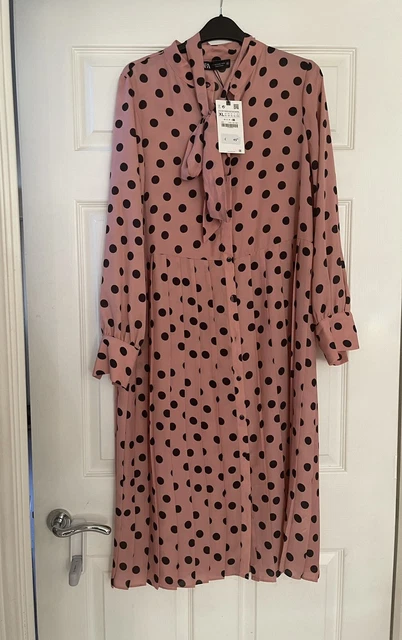 ABITO ZARA ROSA a pois taglia extra large nuovo con etichetta EUR