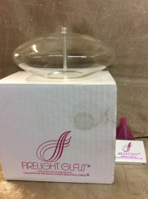 Firelight Glass Omni Tablelight #905 (5” diameter)Handcrafted-Vintage-New in Box