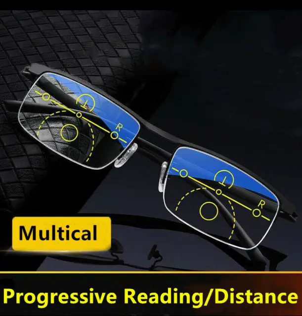 Smart zoom Reading glasses distance&near Progressive multi-focus Anti blue light