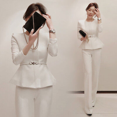 Mode Costumes Tailleurs-pantalon Giorgio  Armani Tailleur-pantalon noir-blanc cass\u00e9 motif ray\u00e9 