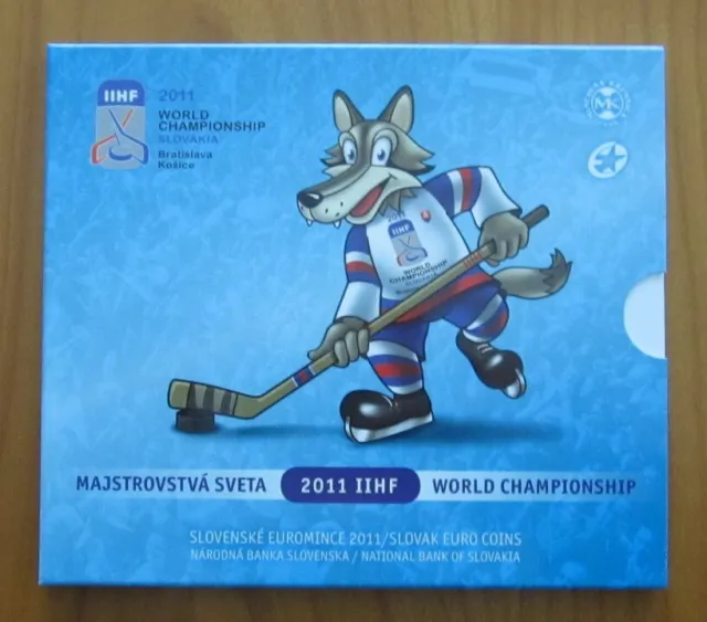 KMS Slowakei 2011 Eishockey WM 2011 Slowakei Kursmünzensatz BU 3,88€ m. Medaille