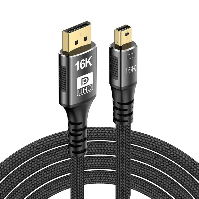 Cavo Mini DisplayPort To DisplayPort 2.1 - Supporto 16K@60Hz, 8K@144Hz, HDR, DSC1.2a, Lunghezza 2m - Foto 5