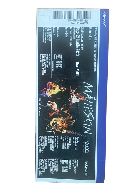 Biglietto Maneskin prato gold San Siro Milano 24 luglio 2023 - 2 Disponibili