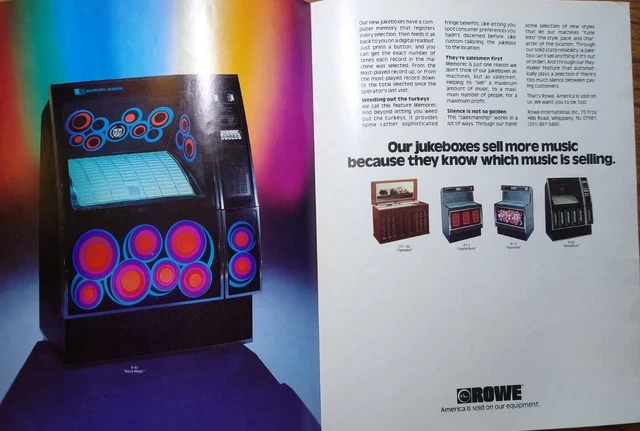 Black Magic Jukebox Flyer Original 1979 Phonograph Music Foldout Brochure Rowe